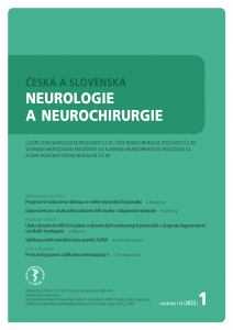 obálka časopisu Česká a slovenská neurologie a neurochirurgie 1/2023