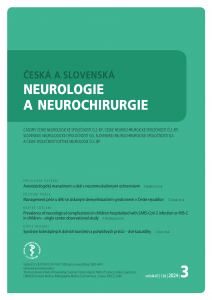 obálka časopisu Česká a slovenská neurologie a neurochirurgie 3/2024