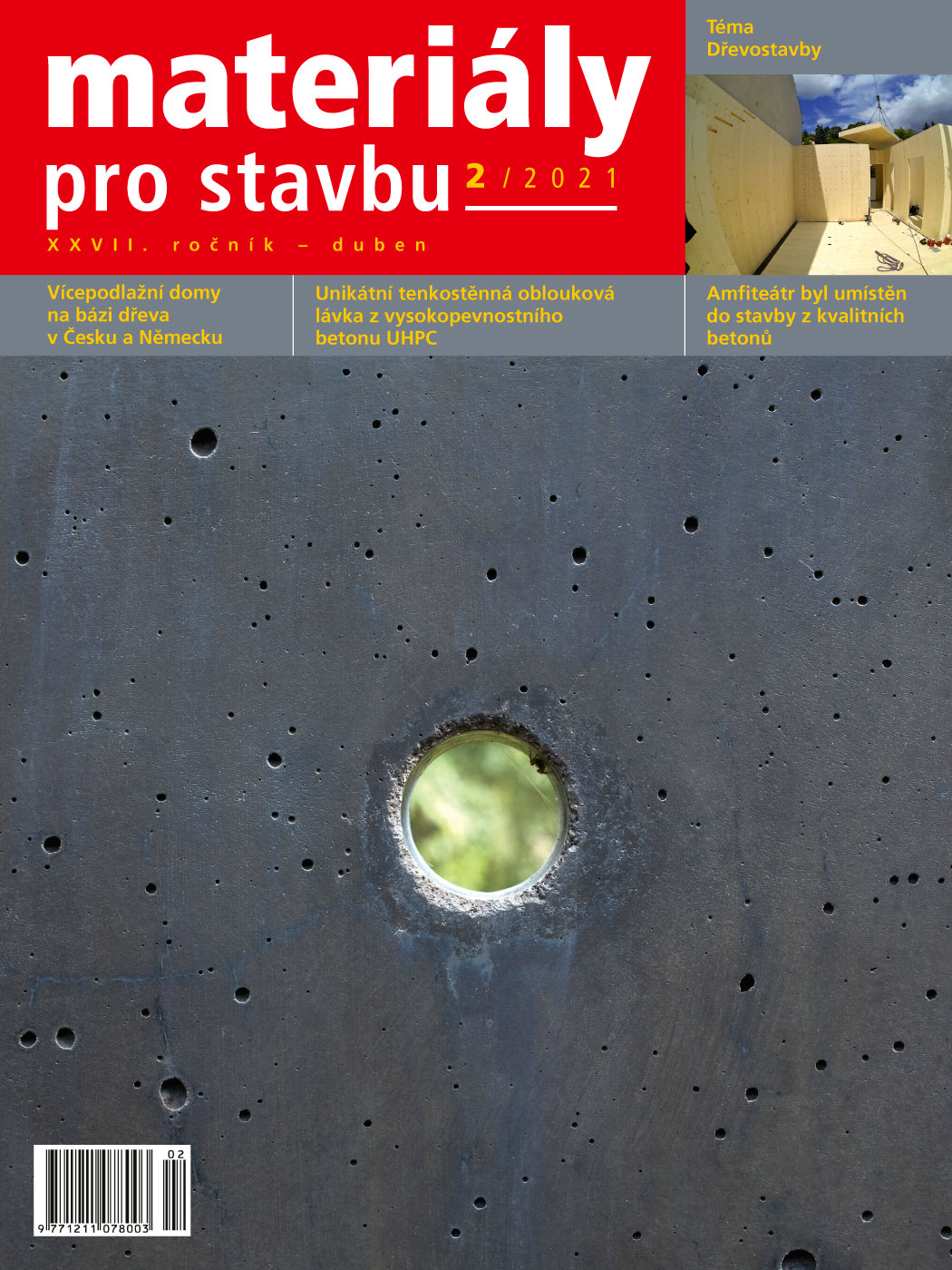 obálka časopisu Materiály pro stavbu 2/2021