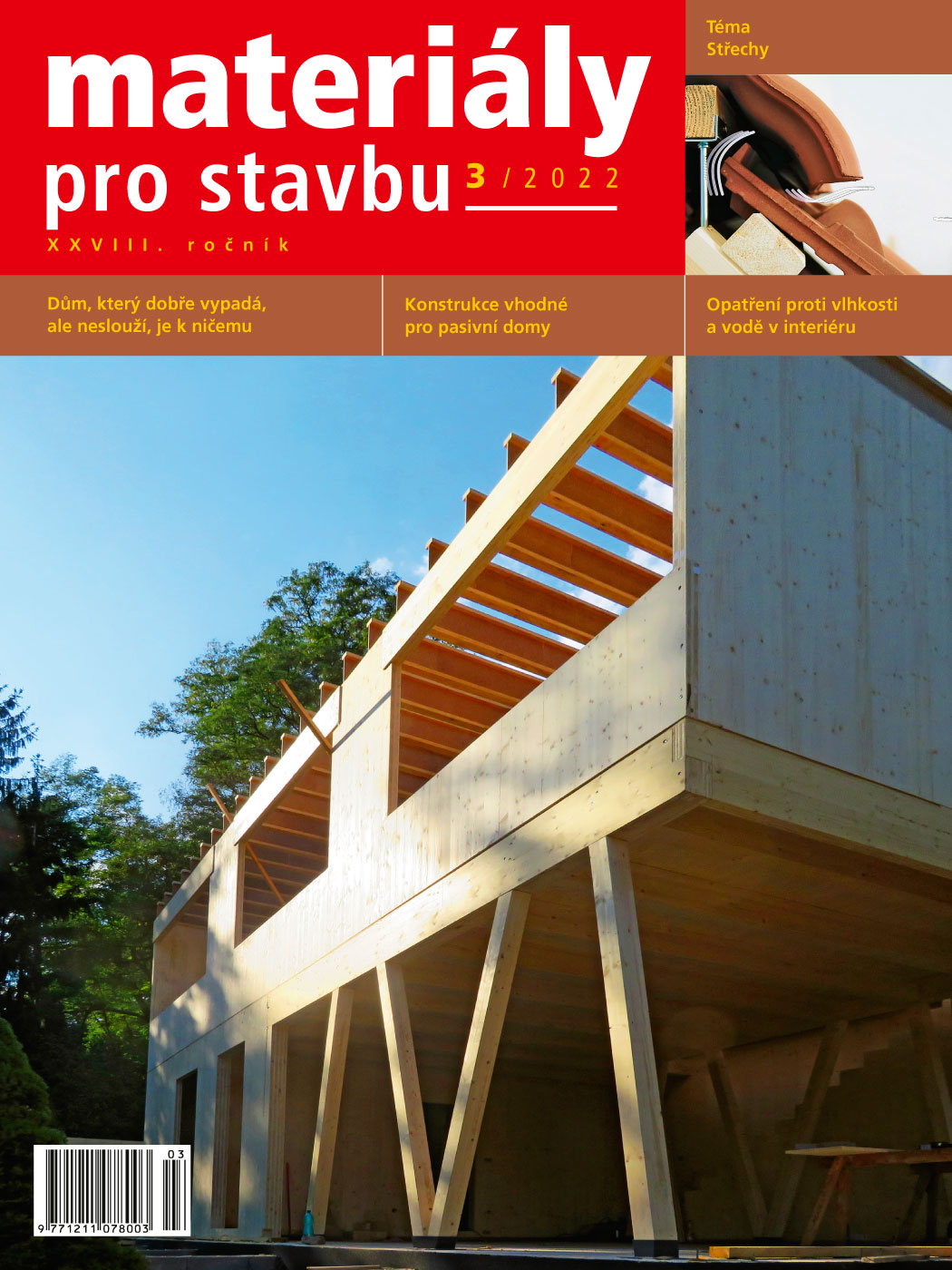 obálka časopisu Materiály pro stavbu 3/2022
