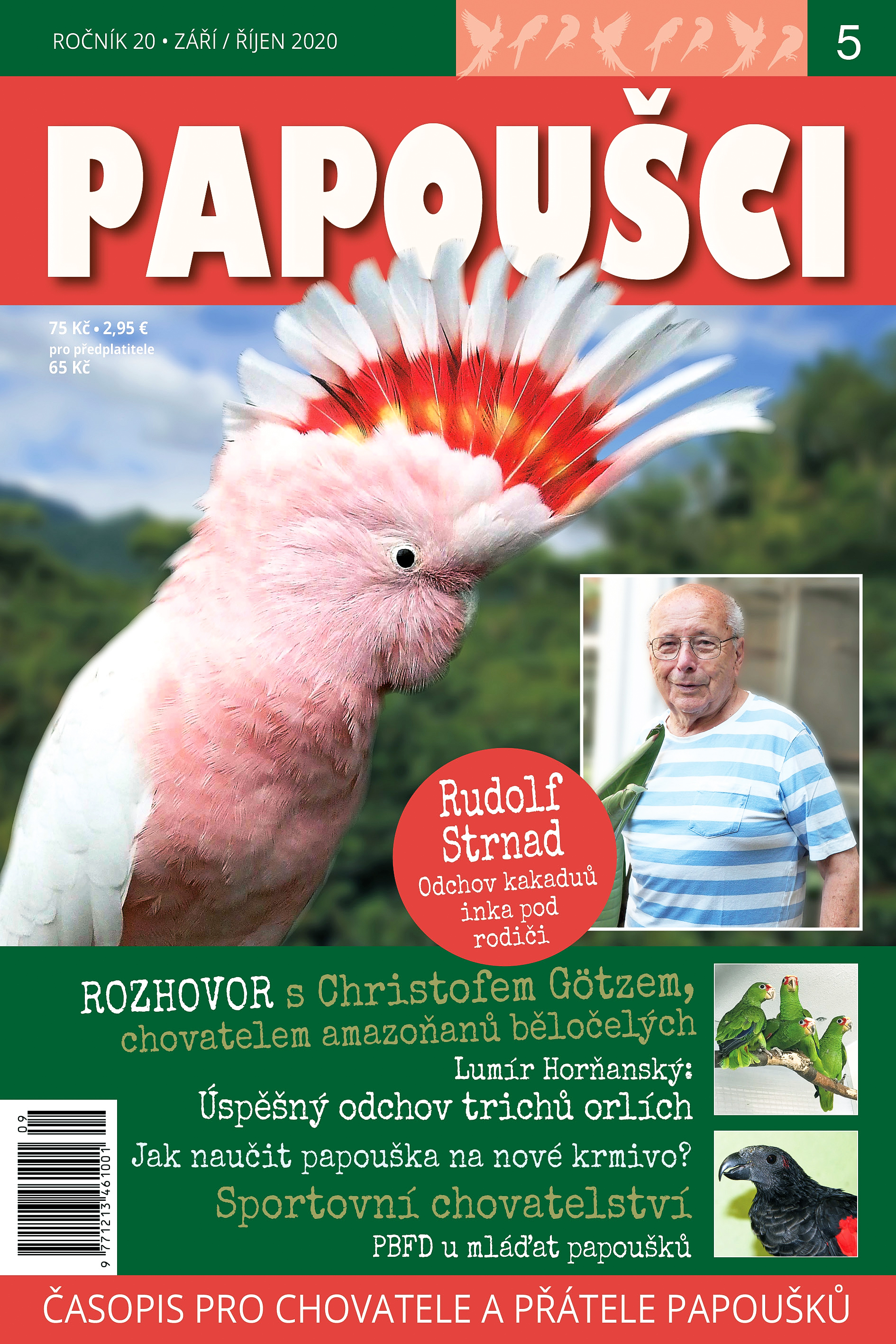 obálka časopisu Papoušci 5/2020