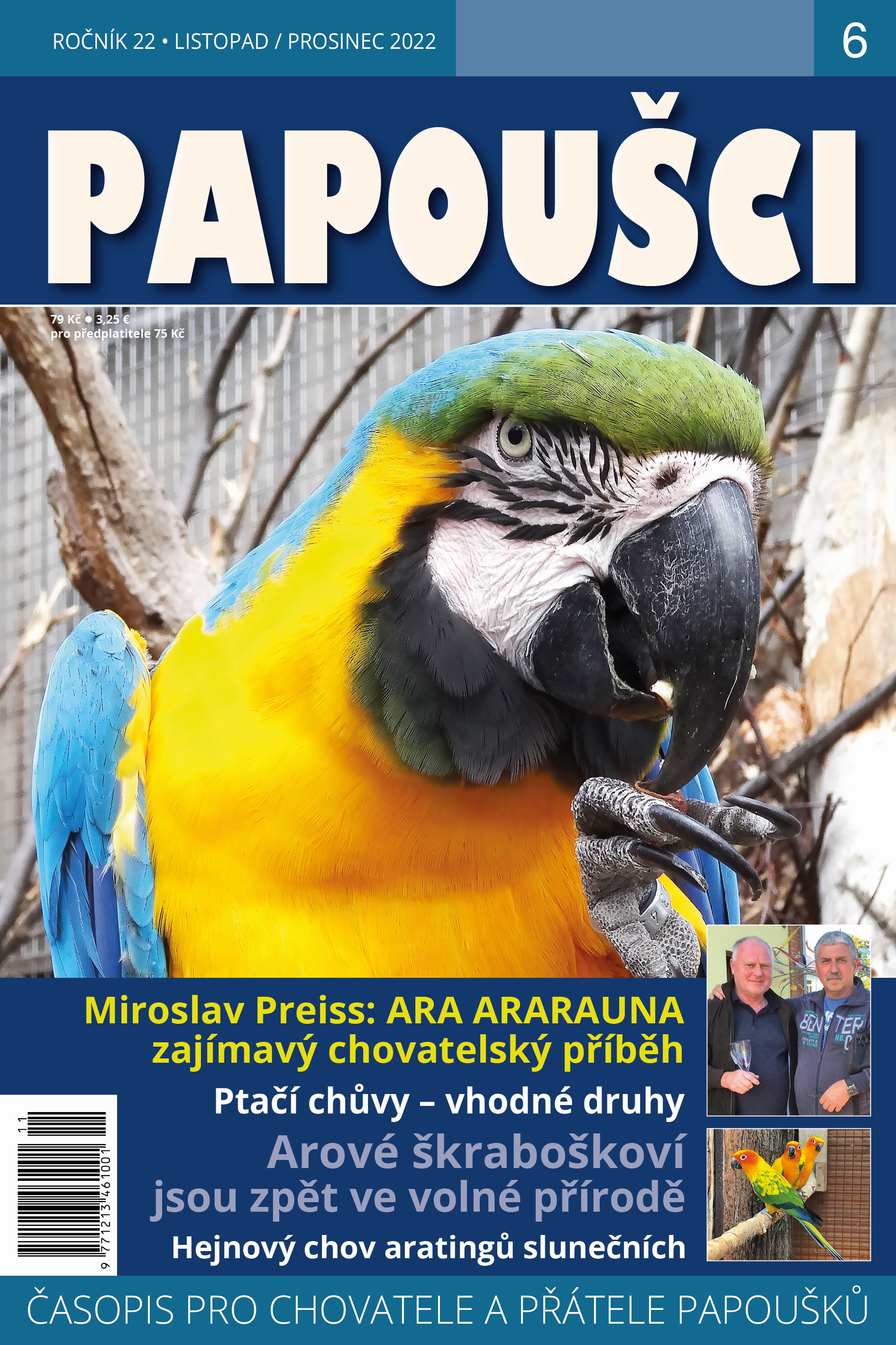 obálka časopisu Papoušci 6/2022