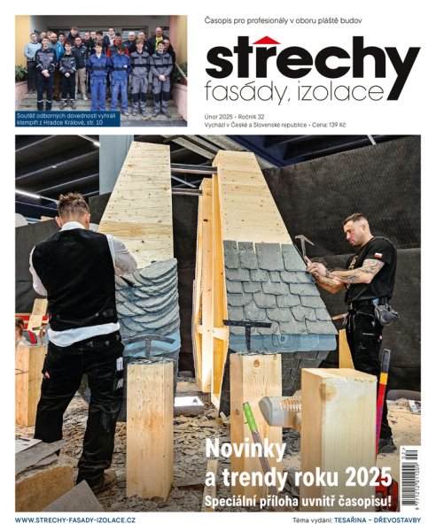 obálka časopisu Střechy, Fasády, Izolace 2/2025