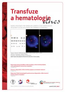 obálka časopisu Transfuze a hematologie dnes 1/2023