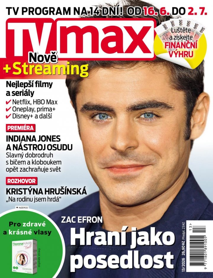 titulní strana časopisu TV Max a jeho předplatné