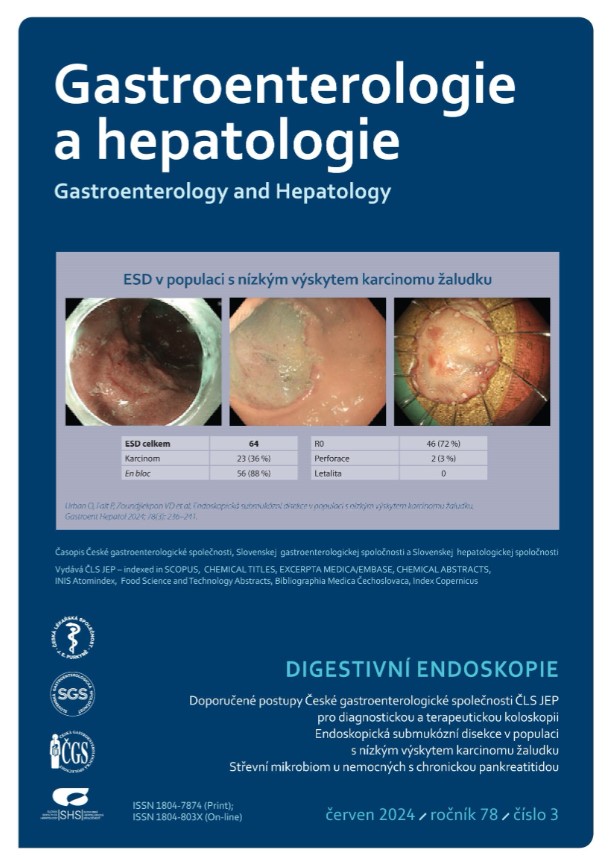titulní strana časopisu Gastroenterologie a hepatologie  a jeho předplatné