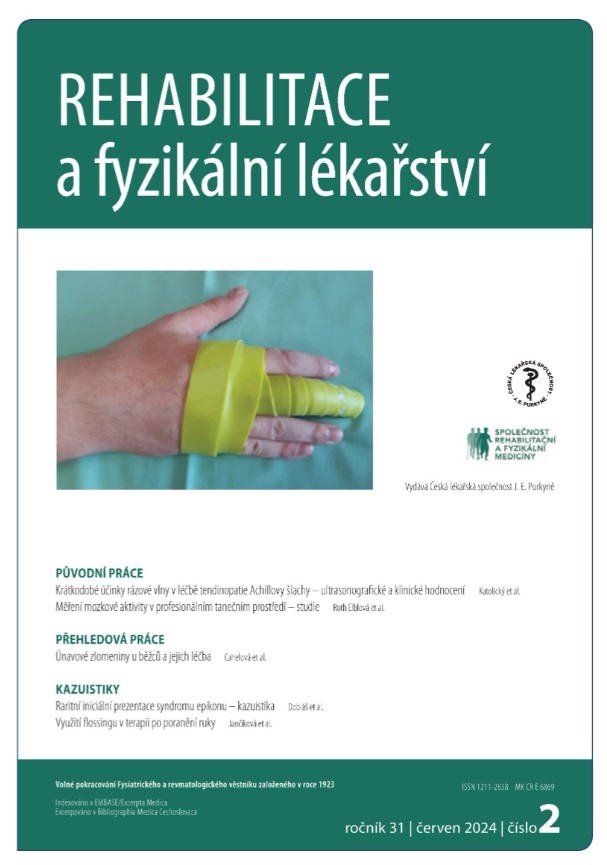 titulní strana časopisu Rehabilitace a fyzikální lékařství  a jeho předplatné