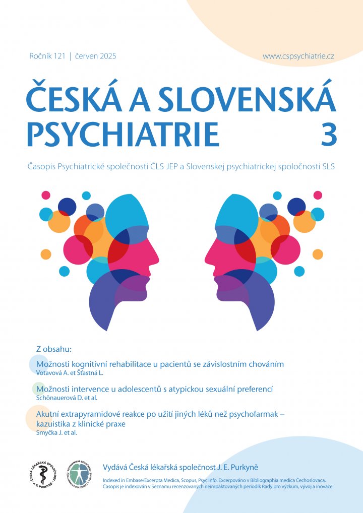 titulní strana časopisu Česká a slovenská psychiatrie PDF a jeho předplatné