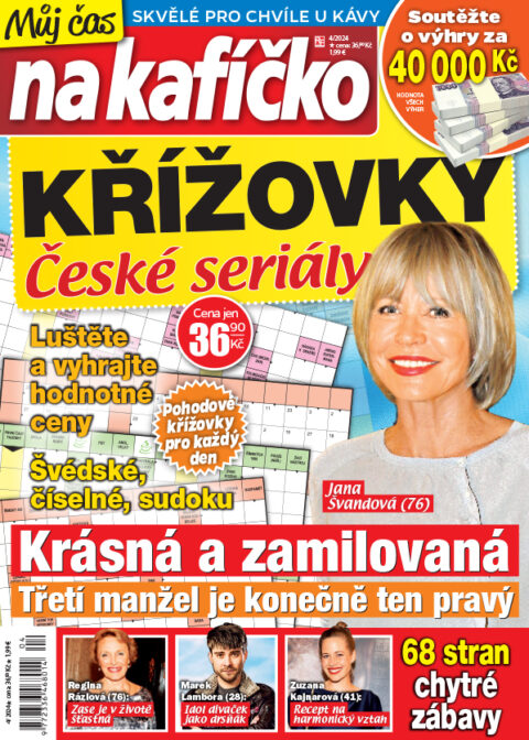 titulní strana časopisu Křížovky České seriály - Můj čas na kafíčko a jeho předplatné