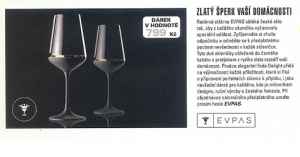 Dárek za předplatné -  Sada 2 sklenic na víno EVPAS v hodnotě v hodnotě 799 Kč. 
