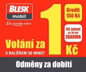 BLESKmobil SIM karta v hodnotě 150 Kč
BLESKmobil SIM karta v hodnotě 150 Kč s přednabitým kreditem 150 Kč. Platí pro nové předplatitele.

Akce je omezena do vyprodání zásob. Platí do 17. 8. 24.
