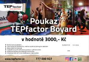 Dárek za předplatné - Voucher TEPfactor Boyard v hodnotě 3000 Kč, platnost do 31.12.2024. Akce je určena pro nové předplatitele. Akce je platná do 31.10.2024 nebo do vyčerpání zásob. 