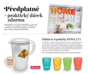 Dárek pro nové předplatitele -  Džbán se 4 pohárky DINO, 1,7 l v hodnotě 429 Kč.  