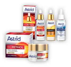 MV2601 Roční předplatné+  PÉČE ASTRID (4 ks)  . Akce platí do vyčerpání zásob a úhradě do 14.1.2026.   Bonus odesílán na plátce a pouze po ČR.   Popis produktu: Hýčkejte svou pleť denním krémem Bioretinol s bakuchiolem a koncetrovanými pleťovými séry s účinnými aktivními látkami. Bakuchiol, přírodní alternativa k retinolu, pomáhá bojovat
proti stárnutí: redukuje viditelné linky a vrásky a zároveň
podporuje elasticitu pleti a její hladkost pro dosažení
sametově jemného vzhledu. Revitalizuje pleť, aniž by hrozilo
její podráždění (zarudnutí, šupinatění, dermatitida). Sada obsahuje: Denní krém,  Pokročilé sérum, Pleťové sérum, Sérum na zpevnění pleti Více na  ASTRID    