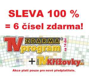 SLEVA 100 % - nic neplatíte - dárek k předplatnému časopisu TV program TVkřížovky.cz