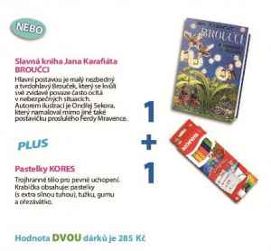 Kniha Broučci + pastelky Jumbo - dárek k předplatnému časopisu DRÁČEK
