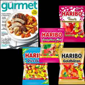 Předplaťte si Gurmet na rok 
a získejte sladký balíček HARIBO v hodnotě 500 Kč.


Sladký balíček - 20 sáčků bonbonů HARIBO

Loni tomu bylo sto let od chvíle, kdy světlo světa spatřil první HARIBO medvídek Goldbären. 
Ve společnosti je však stále oblíbený, o čemž svědčí i to, že s ním volné chvilky tráví ráda většina mlsných Čechů. 
Pro nové předplatitele jsme proto připravili dárkové balíčky nadité gumovými medvídky Goldbären. 
Těšit se můžete i na oblíbené Favourite Mix, jež představují výběr těch nejoblíbenějších bonbonků v jednom pytlíku, 
veganské Picco Balla, měkoučká želatinová srdíčka na pěnovém cukrovém polštářku Love Hearts a další dobroty od značky HARIBO. 
Více na www.haribo.cz anebo www.tvorimesharibo.cz



Neváhejte a objednávejte ihned. 
Nabídka platí jen do vyčerpání zásob dárků. 
Dárky vám rezervujeme dva týdny od objednání předplatného (do té doby je třeba předplatné uhradit). 
Dárky zasíláme do 30 dnů od zaplacení na adresu plátce - jako balík na poštu.
Nabídka platí pouze pro předplatné doručované do České republiky.



Předplatné je na 12 měsíců.



Elektronická verze časopisu je k tištěné verzi zcela ZDARMA.

Registrujte se na www.Mojepredplatne.cz a čtěte svůj oblíbený titul až na 4 zařízeních v E-KNIHOVNĚ.
